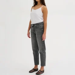 Discount Mommy 139 High-Rise Tapered-Leg Jeans Women Denim