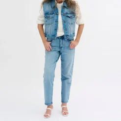 Mommy Mid-Rise Straight Leg Jeans Women Denim