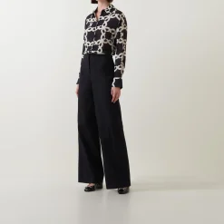 Hot Monogram Logo Printed Blouse Women Tops