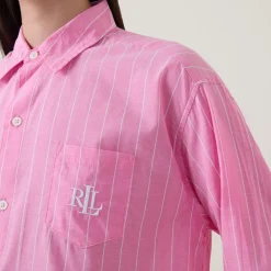 Clearance Monogram Logo Striped Night Dress Women Sleepwear