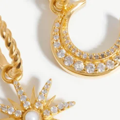 Hot Moonlight Hoop Charm Earrings Women Earrings