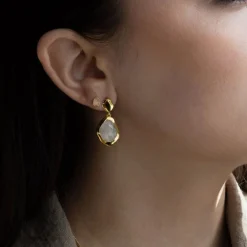 Best Moonstone Large Stepping Stone Earrings Women Earrings