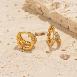 Outlet Mosaic Huggie Earrings Women Earrings