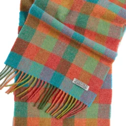 Outlet Multi-Colour Check Lambswool Scarf Women Scarves