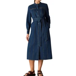 New Myra Belted Denim Dress Women Dresses