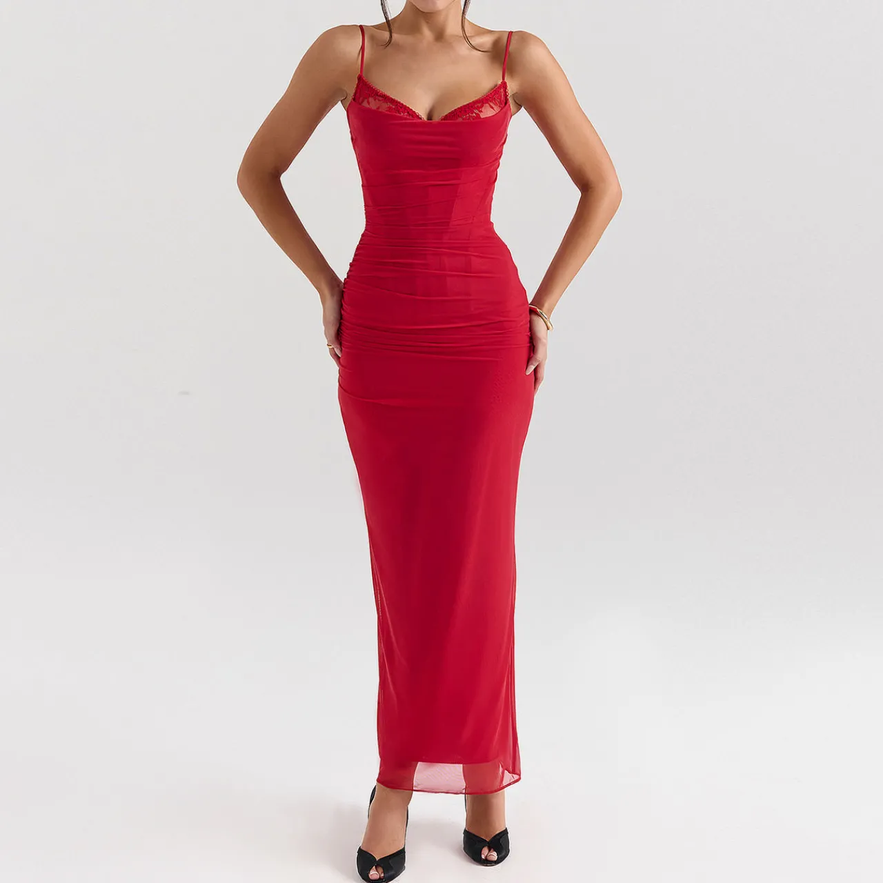 Nalini Mesh Corset Dress Women Dresses