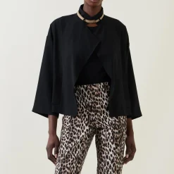 Neck Belt Draped Cover-Up Women Coats & Jackets