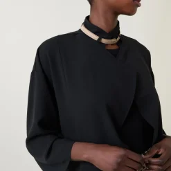 Neck Belt Draped Cover-Up Women Coats & Jackets
