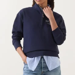 New New Haven Half-Zip Logo Sweatshirt Women Coats & Jackets