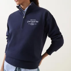New New Haven Half-Zip Logo Sweatshirt Women Coats & Jackets