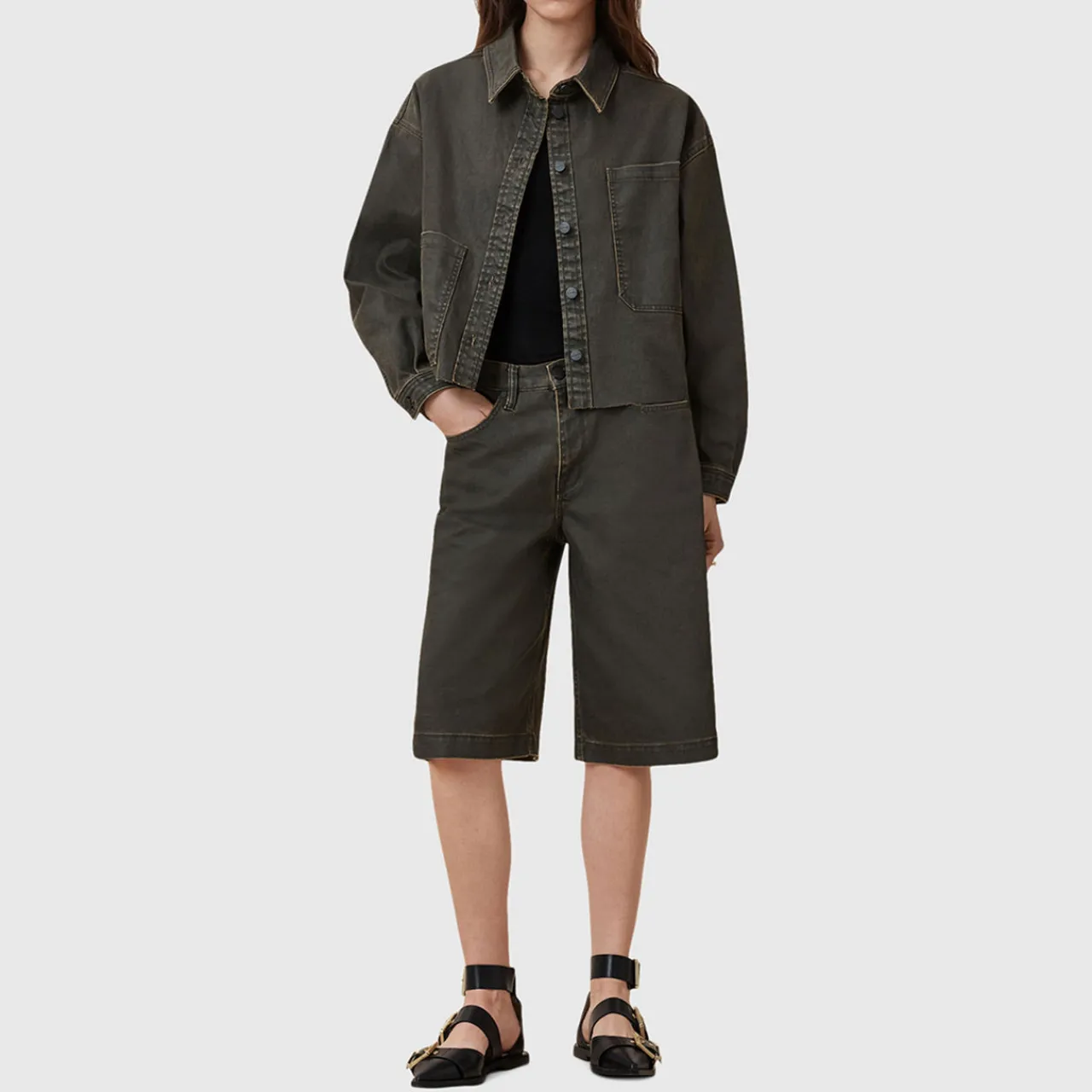 Nicky Oversized Denim Shacket Women Coats & Jackets