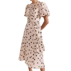 Clearance Nicola Polka Dot Ruffle Dress Women Dresses