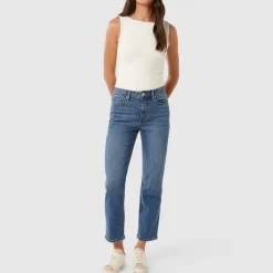 Clearance Niki Mid-Rise Straight-Leg Jeans Women Denim