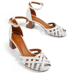 Discount Noemia Leather Criss-Cross Sandals Women Heels