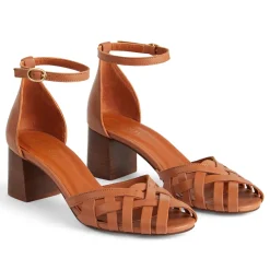 Noemia Leather Criss-Cross Sandals Women Heels