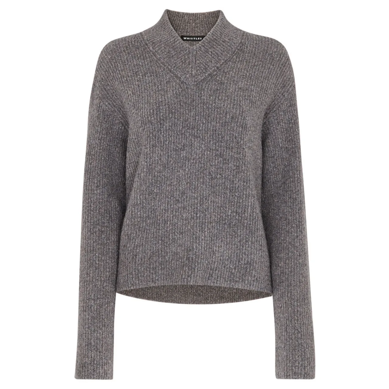 Clearance Notched Rib Knit Sweater Women Sweaters & Cardigans