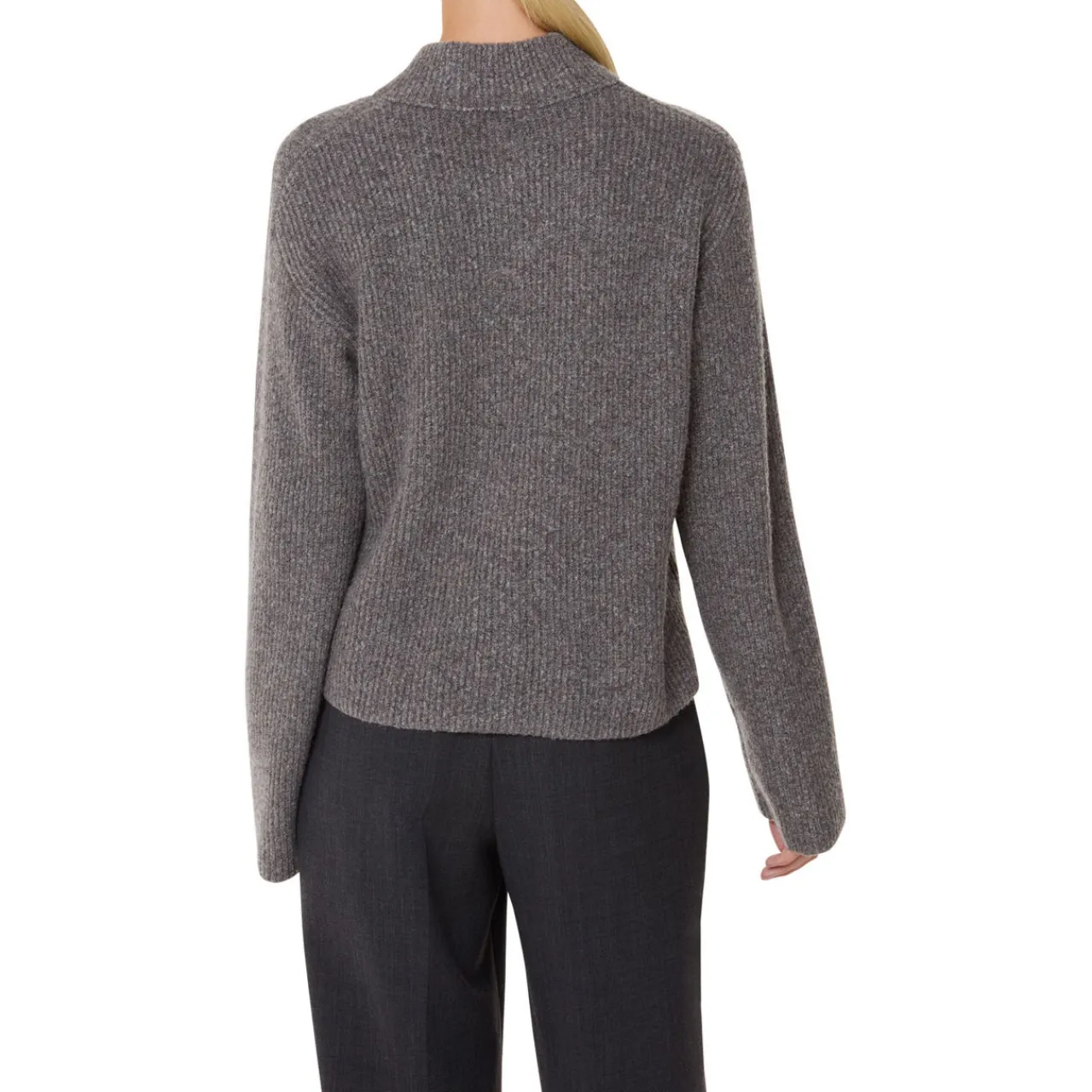 Clearance Notched Rib Knit Sweater Women Sweaters & Cardigans