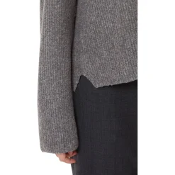 Clearance Notched Rib Knit Sweater Women Sweaters & Cardigans