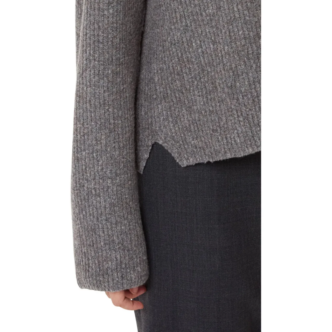 Clearance Notched Rib Knit Sweater Women Sweaters & Cardigans