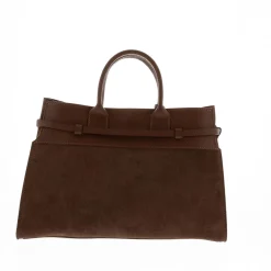 Obarini Tan Italian Suede Box Bag Women Tote Bags