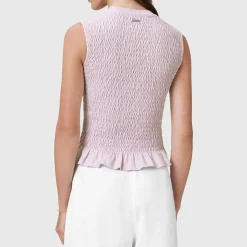 Best Ode Smocked Peplum Tank Top Women Tops