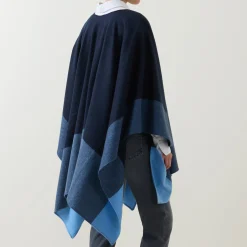 Best Ombré Stripe Cape Women Coats & Jackets
