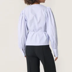 Best Oriana Striped Wrap Blouse Women Tops