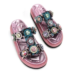Discount Orson Crystal Flat Sandals Women Sandals