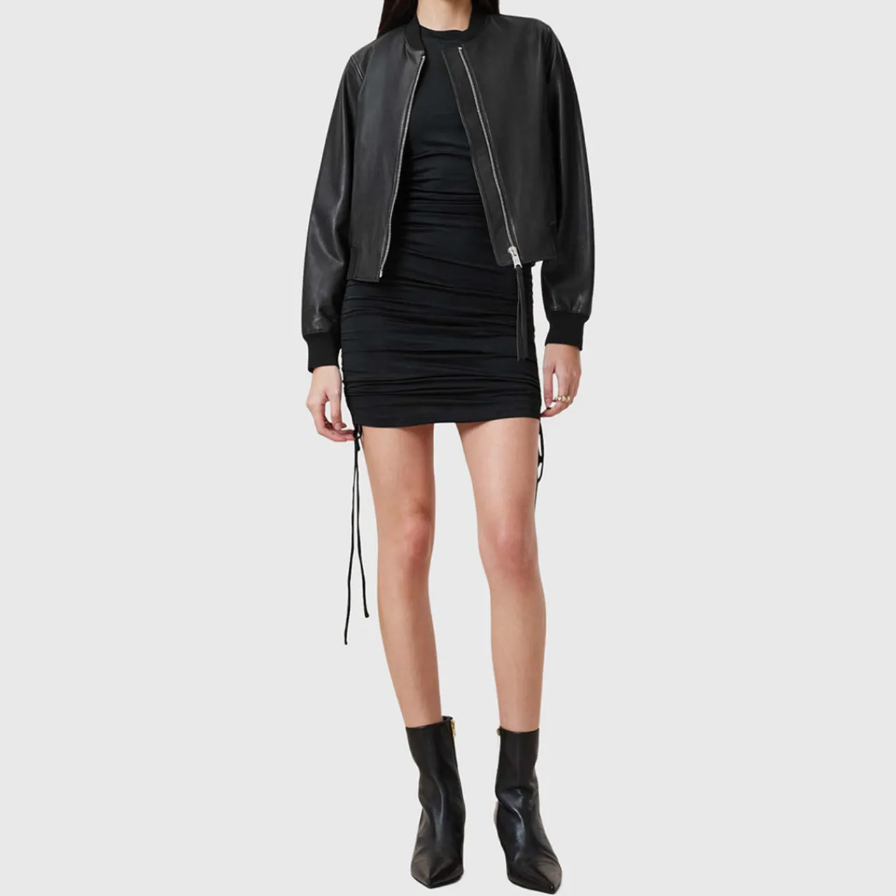 Orten Leather Bomber Jacket Women Coats & Jackets