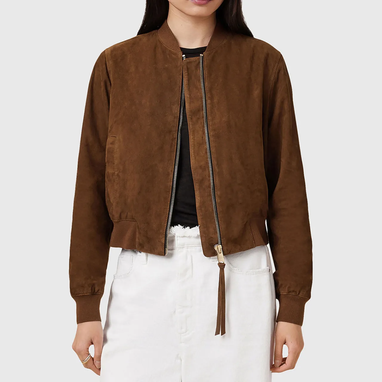 Outlet Orten Suede Bomber Jacket Women Coats & Jackets