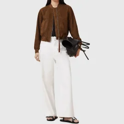 Outlet Orten Suede Bomber Jacket Women Coats & Jackets