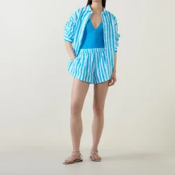 New Oversized Striped Shirt Women Swimwear & Beachwear