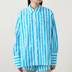 New Oversized Striped Shirt Women Swimwear & Beachwear