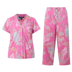 Best Paisley Cropped Pyjama Set Women Sleepwear