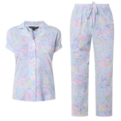 Best Paisley Print Cropped Pyjama Set Women Sleepwear