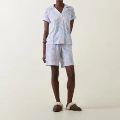 Outlet Paisley Print Shorts Pyjama Set Women Sleepwear