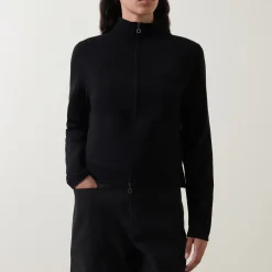 Clearance Panel Stretch Zip-Up Sweater Women Sweaters & Cardigans