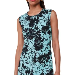 Clearance Pansy Print Textured Dress Women Dresses