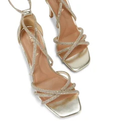 Outlet Paparazzi Metallic Heeled Sandals Women Heels