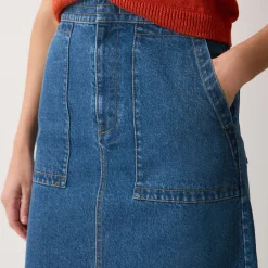 Sale Patch Pocket Denim Skirt Women Skirts