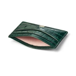 New Patent-Croc Shield Logo Leather Cardholder Women Wallets