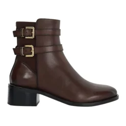 New Patter Double Buckle Heeled Boots Women Boots