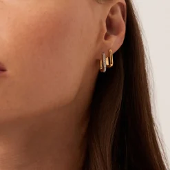 Outlet Pave Ovate Huggie Earrings Women Earrings