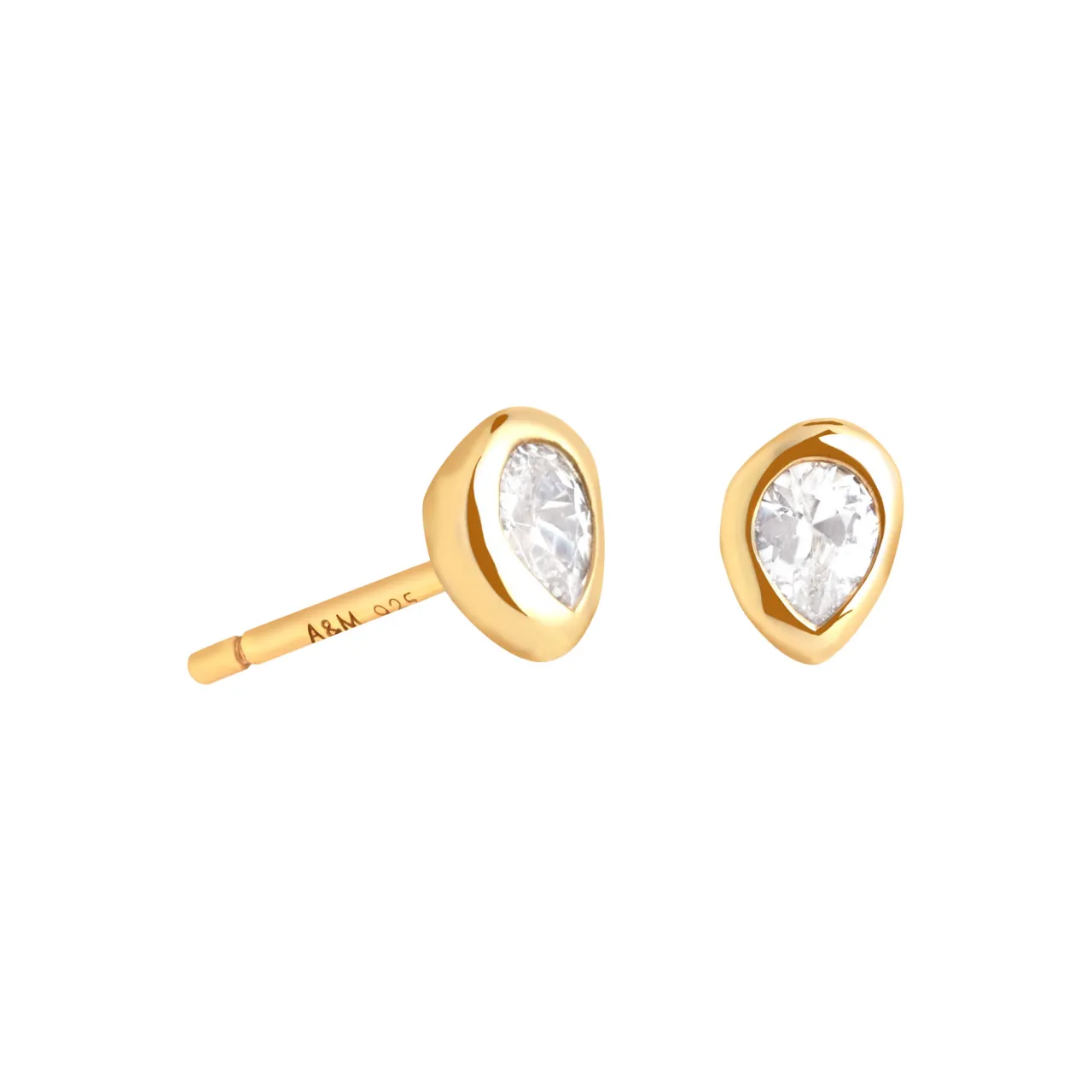 Clearance Pear Crystal Bezel Stud Earrings Women Earrings