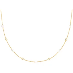 Sale Pearl & Crystal Charm Necklace Women Necklaces