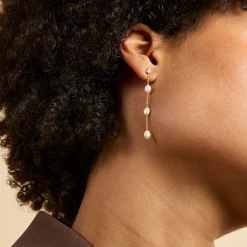 Discount Pearl Chain Drop Stud Earrings Women Earrings