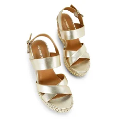 New Pearl Metallic Wedges Women Heels