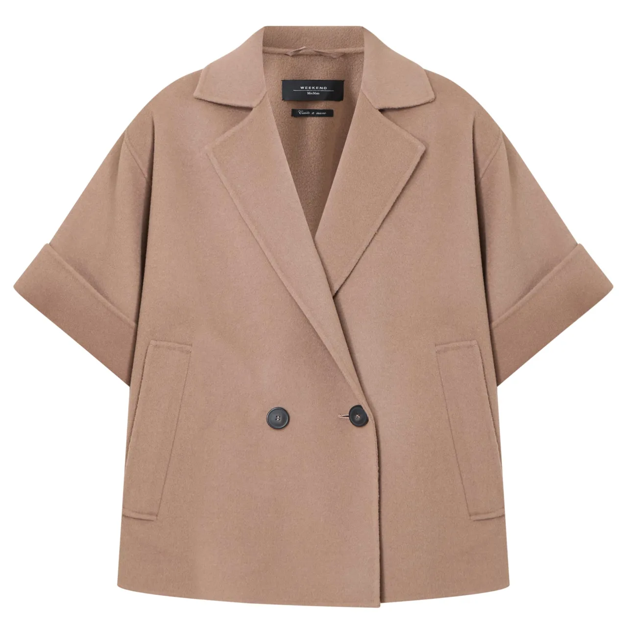 Hot Pera Double-Breasted Cropped Jacket Women Coats & Jackets