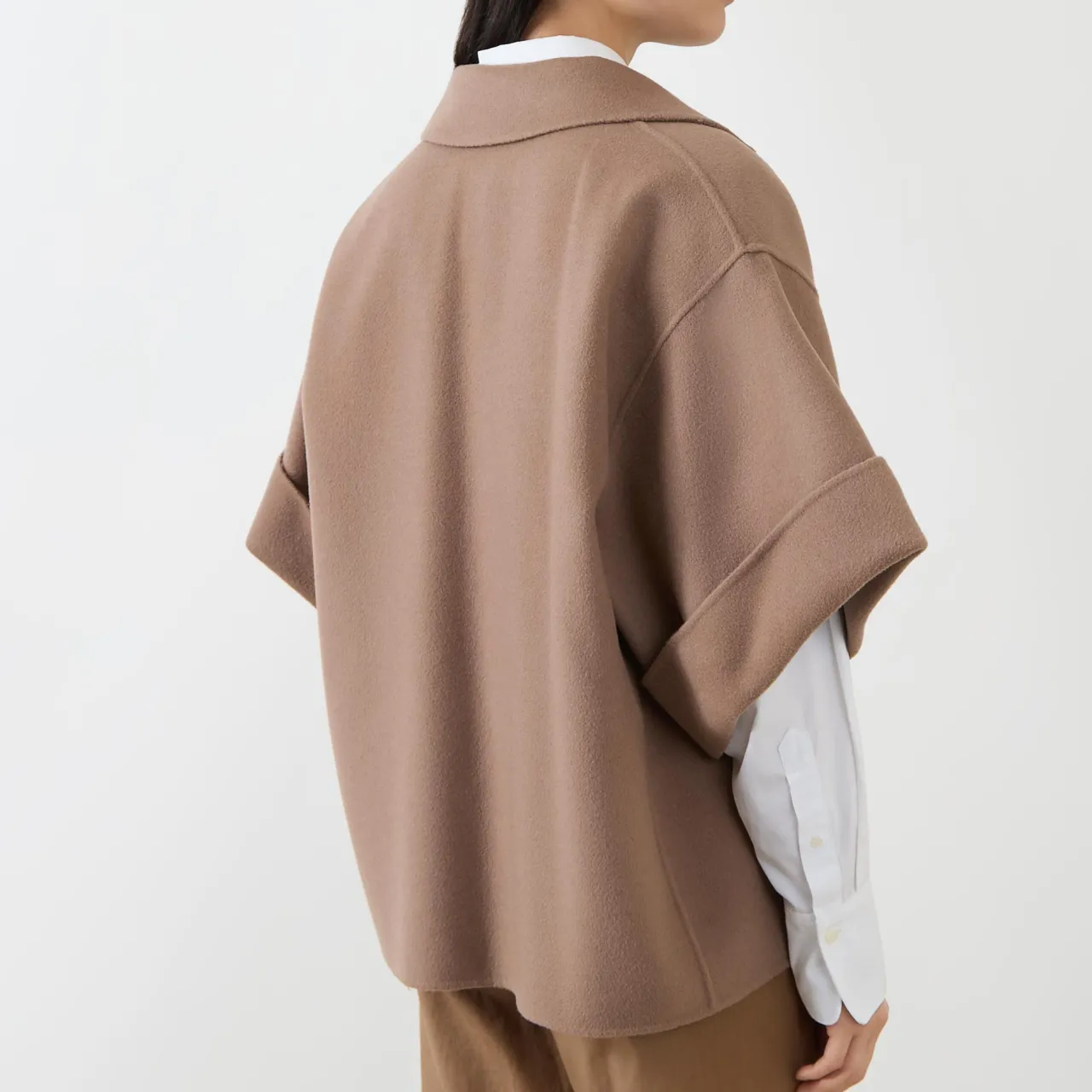 Hot Pera Double-Breasted Cropped Jacket Women Coats & Jackets