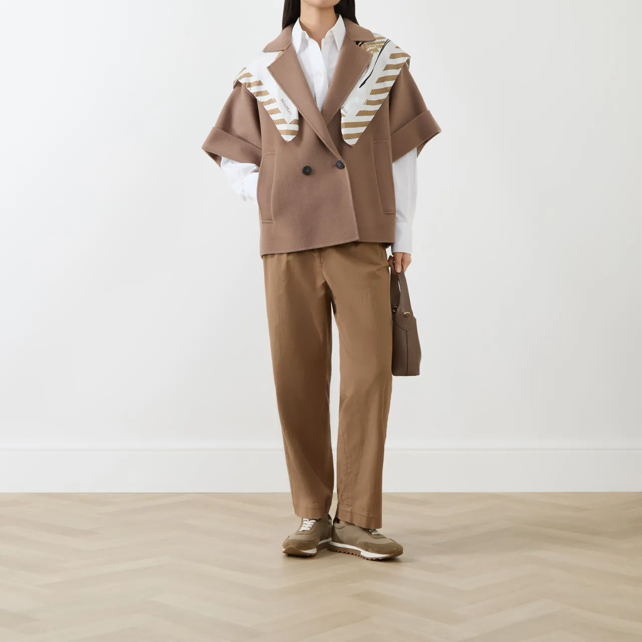 Hot Pera Double-Breasted Cropped Jacket Women Coats & Jackets